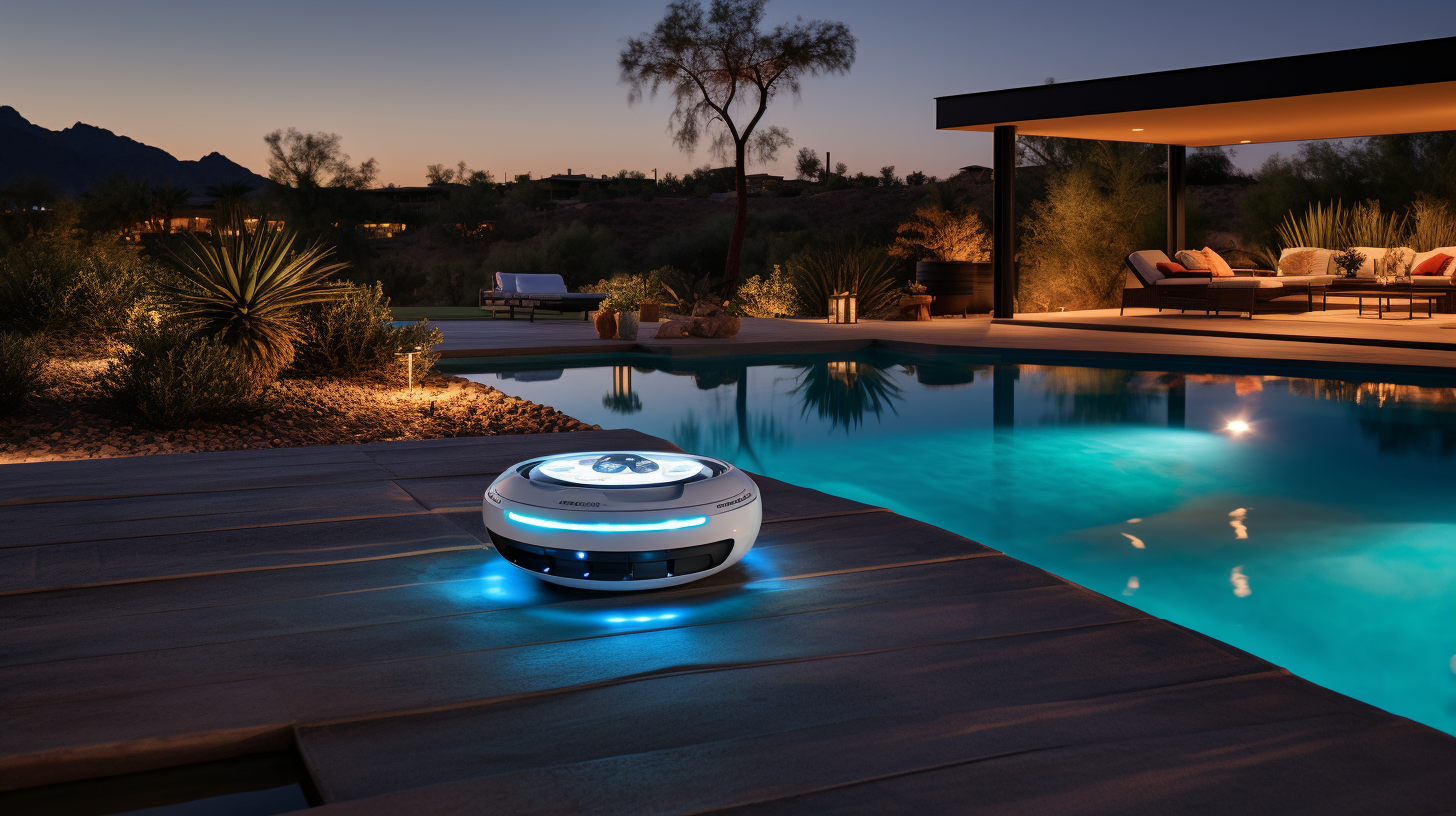 futuristic pool electronic cleaning system